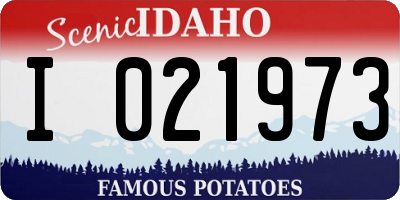 ID license plate I021973