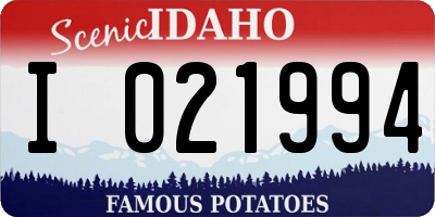 ID license plate I021994