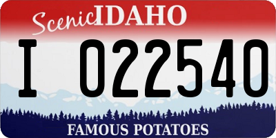 ID license plate I022540