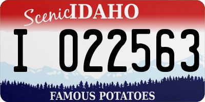 ID license plate I022563
