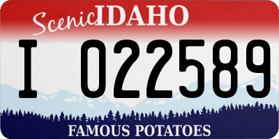 ID license plate I022589