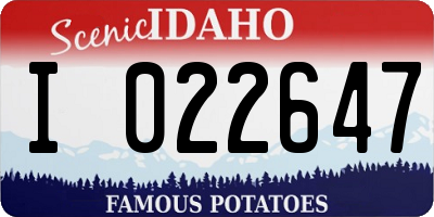 ID license plate I022647