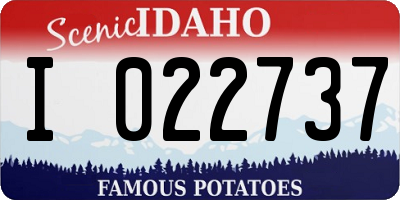 ID license plate I022737