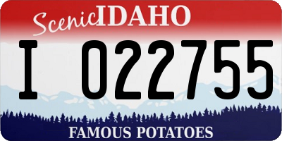 ID license plate I022755