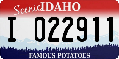 ID license plate I022911