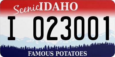 ID license plate I023001
