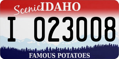 ID license plate I023008