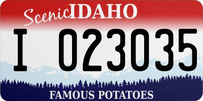ID license plate I023035