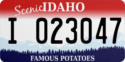 ID license plate I023047