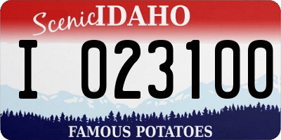 ID license plate I023100