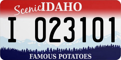 ID license plate I023101
