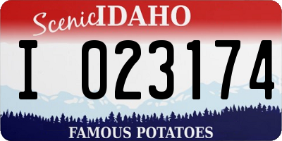 ID license plate I023174
