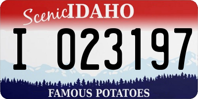 ID license plate I023197