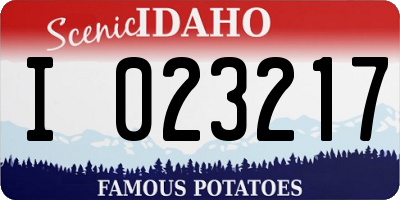 ID license plate I023217