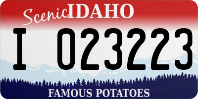 ID license plate I023223