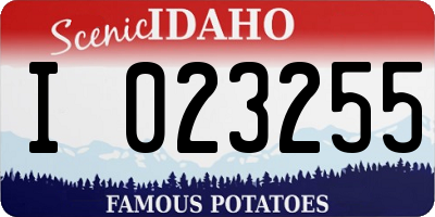 ID license plate I023255