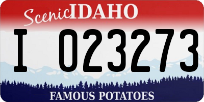 ID license plate I023273
