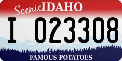 ID license plate I023308