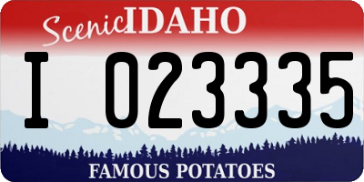 ID license plate I023335