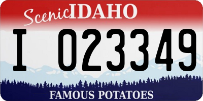 ID license plate I023349