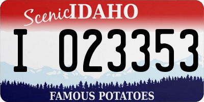 ID license plate I023353