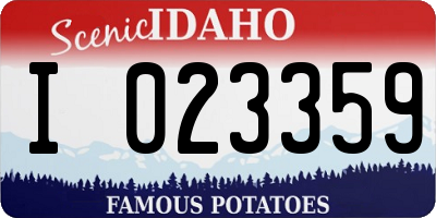 ID license plate I023359