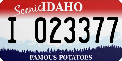 ID license plate I023377