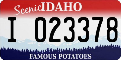 ID license plate I023378