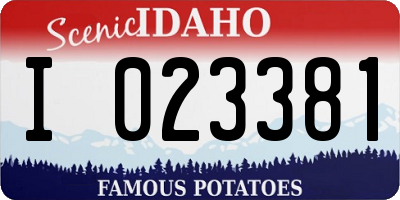 ID license plate I023381