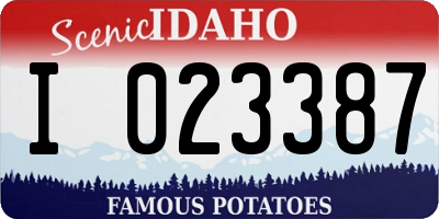 ID license plate I023387