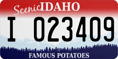ID license plate I023409