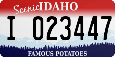ID license plate I023447