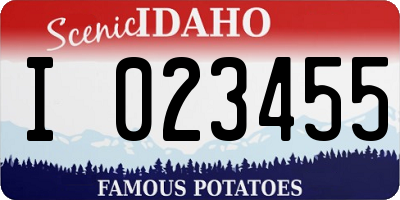 ID license plate I023455