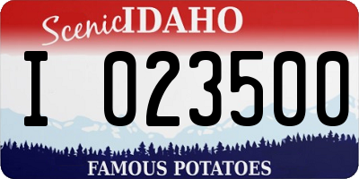 ID license plate I023500