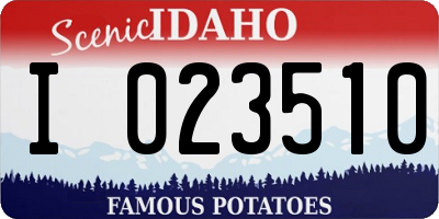 ID license plate I023510