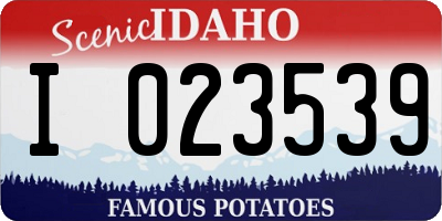ID license plate I023539
