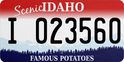 ID license plate I023560