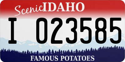 ID license plate I023585