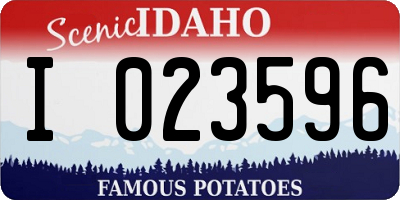 ID license plate I023596