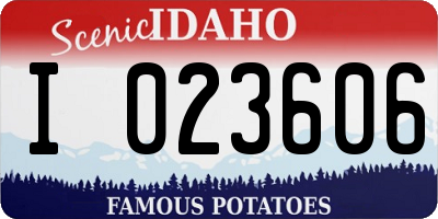 ID license plate I023606