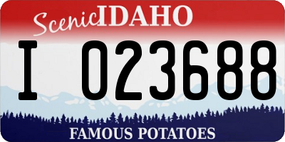 ID license plate I023688