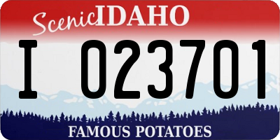 ID license plate I023701