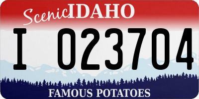 ID license plate I023704