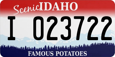 ID license plate I023722