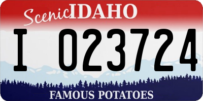 ID license plate I023724