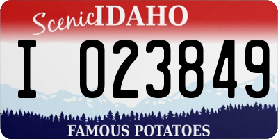 ID license plate I023849