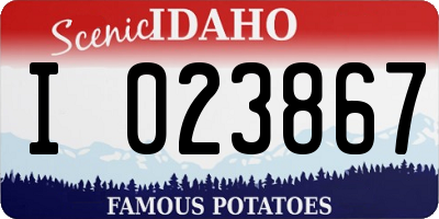 ID license plate I023867