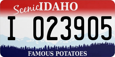 ID license plate I023905
