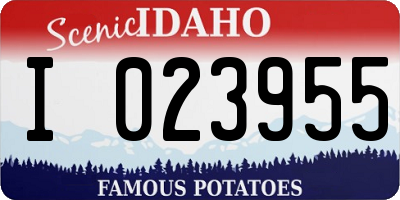 ID license plate I023955