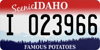 ID license plate I023966